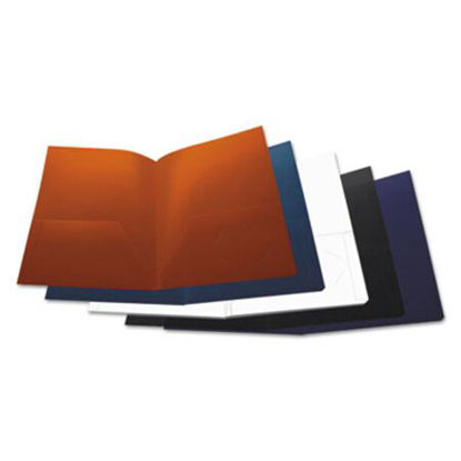 Picture of Two-Pocket Plastic Folders, 11 x 8 1/2, Assorted, 10/PackUNV-20545