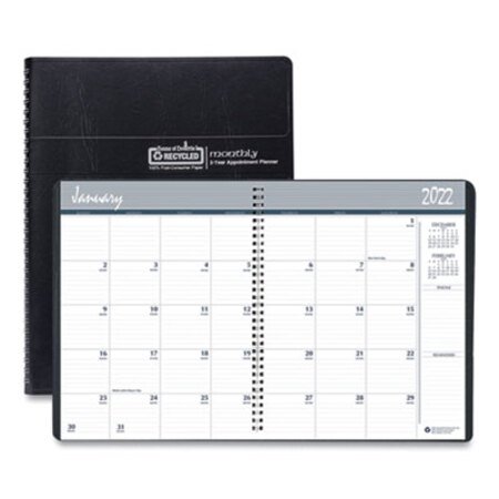 Picture of Recycled 24-Month Ruled Monthly Planner, 11 x 8.5, Black, 2022-2023HOD-262002
