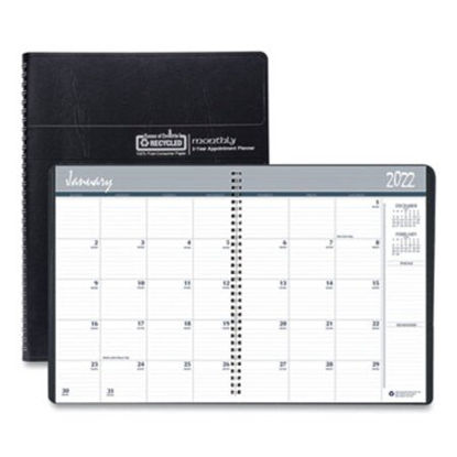Picture of Recycled 24-Month Ruled Monthly Planner, 11 x 8.5, Black, 2022-2023HOD-262002