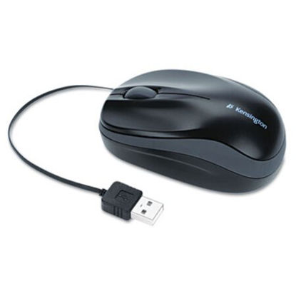 Picture of Pro Fit Optical Mouse with Retractable Cord, USB 2.0, Left/Right Hand Use, BlackKMW-72339