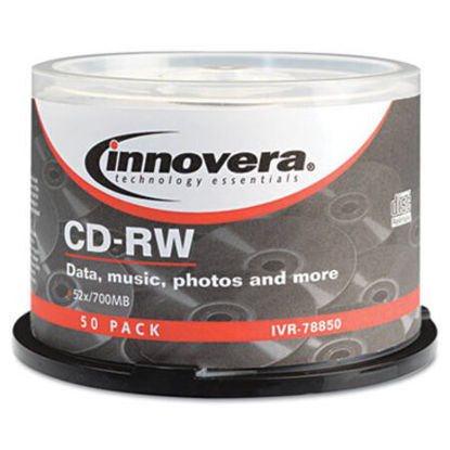 Picture of CD-RW Discs, Rewritable, 700MB/80min, 12x, Spindle, Silver, 50/PackIVR-78850