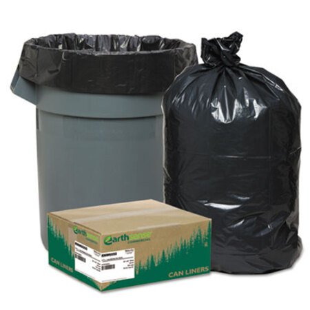 Picture of Linear Low Density Recycled Can Liners, 60 gal, 1.25 mil, 38" x 58", Black, 100/CartonWBI-RNW6050