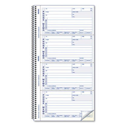 Picture of Telephone Message Book, 5 x 2 3/4, Two-Part Carbonless, 400 SetsRED-50076