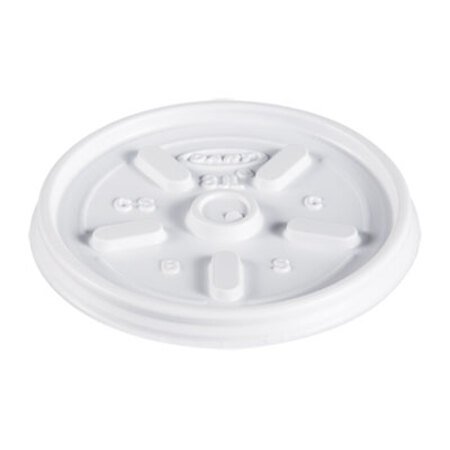 Picture of Plastic Lids, Fits 8 oz to 10 oz Hot/Cold Foam Cups, Vented, White, 100/Pack, 10 Packs/CartonDCC-8JL