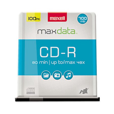 Picture of CD-R Discs, 700MB/80min, 48x, Spindle, Silver, 100/PackMAX-648200