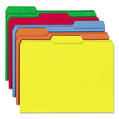 Picture of Colored File Folders, 1/3-Cut Tabs, Letter Size, Assorted, 100/BoxSMD-11943