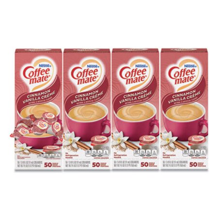 Picture of Liquid Coffee Creamer, Cinnamon Vanilla, 0.38 oz Mini Cups, 50/Box, 4 Boxes/Carton, 200 Total/CartonNES-42498CT