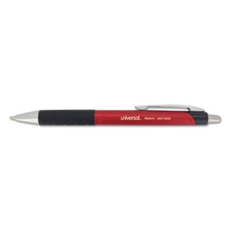 Picture of Comfort Grip Ballpoint Pen, Retractable, Medium 1 mm, Red Ink, Red Barrel, DozenUNV-15542