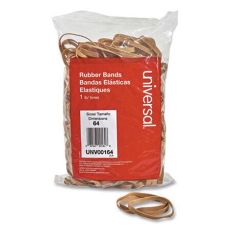 Picture of Rubber Bands, Size 64, 0.04" Gauge, Beige, 1 lb Bag, 320/PackUNV-00164