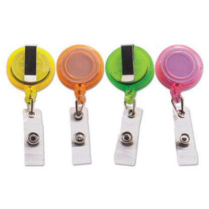 Picture of Deluxe Retractable ID Card Reel, 30" Extension, Assorted Colors, 20/PackAVT-91161