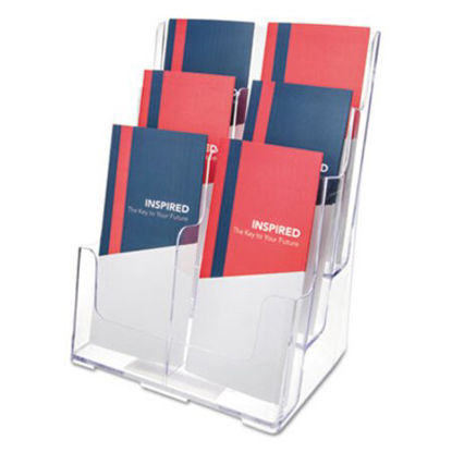 Picture of 6-Compartment DocuHolder, Leaflet Size, 9.63w x 6.25d x 12.63h, ClearDEF-77401
