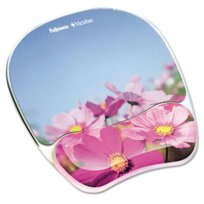 Picture of Gel Mouse Pad w/Wrist Rest, Photo, 9 1/4 x 7 1/3, Pink FlowersFEL-9179001