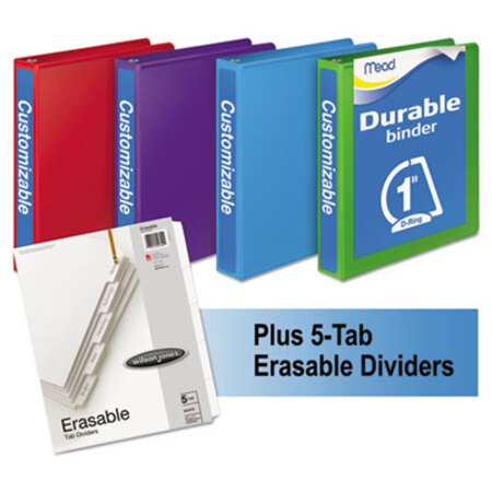 Picture of Durable D-Ring View Binder Plus Pack, 3 Rings, 1" Capacity, 11 x 8.5, Assorted, 4/CartonMEA-66514AU