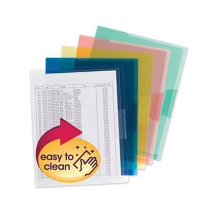 Picture of Organized Up Translucent Poly Project Jacket, Letter Size, Assorted Colors, 5/PackSMD-85750