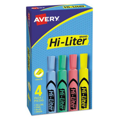 Picture of HI-LITER Desk-Style Highlighters, Assorted Ink Colors, Chisel Tip, Assorted Barrel Colors, 4/SetAVE-17752