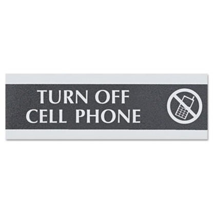Picture of Century Series Office Sign,TURN OFF CELL PHONE, 9 x 3USS-4759