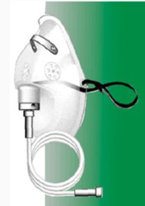 Picture of Oxygen Mask Elongated Style Adult One Size Fits Most Adjustable Head Strap1327