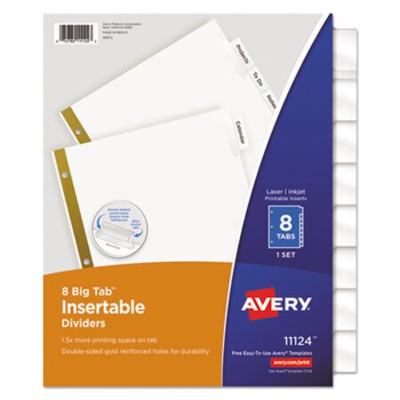 Picture of Insertable Big Tab Dividers, 8-Tab, LetterAVE-11124