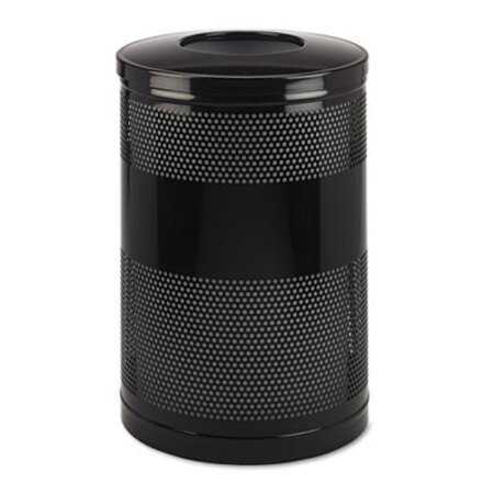 Picture of Classics Perforated Open Top Receptacle, Round, Steel, 51 gal, BlackRCP-S55ETBK