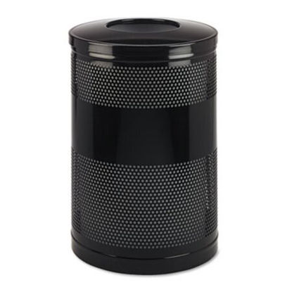 Picture of Classics Perforated Open Top Receptacle, Round, Steel, 51 gal, BlackRCP-S55ETBK