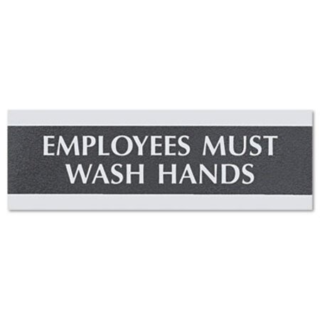 Picture of Century Series Office Sign, Employees Must Wash Hands, 9 x 3USS-4782