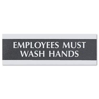 Picture of Century Series Office Sign, Employees Must Wash Hands, 9 x 3USS-4782