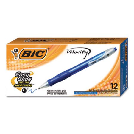 Picture of Velocity Ballpoint Pen, Retractable, Medium 1 mm, Blue Ink, Translucent Blue Barrel, DozenBIC-VLG11BE