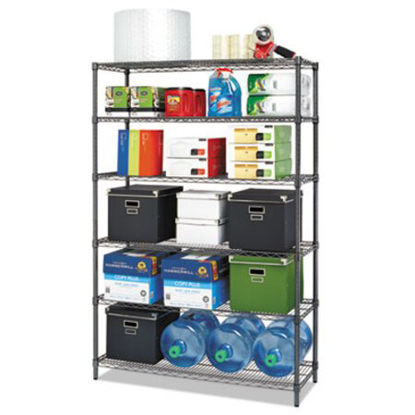 Picture of NSF Certified 6-Shelf Wire Shelving Kit, 48w x 18d x 72h, Black AnthraciteALE-SW664818BA