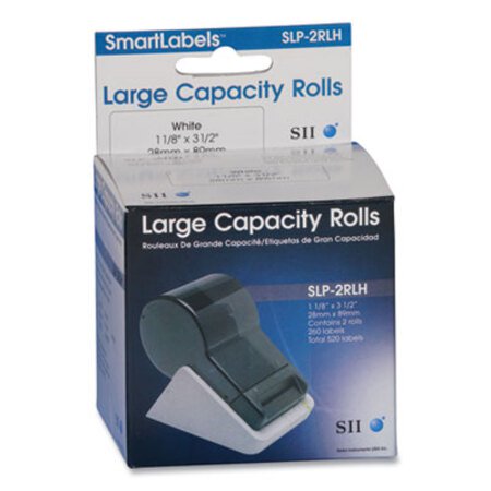 Picture of SLP-2RLH Self-Adhesive Address Labels, 1.12" x 3.5", White, 260 labels/Roll, 2 Rolls/BoxSKP-SLP2RLH