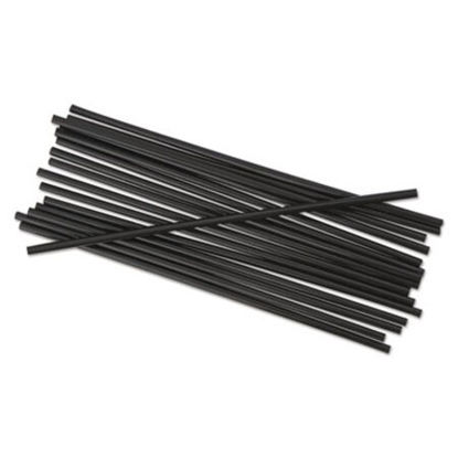 Picture of Single-Tube Stir-Straws, 5 1/4", Black, 1000/Pack, 10/CartonBWK-STRU525B10
