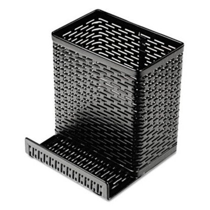 Picture of Urban Collection Punched Metal Pencil Cup/Cell Phone Stand, 3 1/2 x 3 1/2, BlackAOP-ART20014