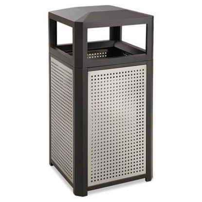 Picture of Evos Series Steel Waste Container, 15 gal, BlackSAF-9932BL