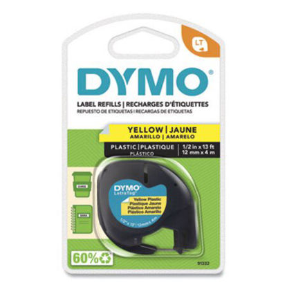 Picture of LetraTag Plastic Label Tape Cassette, 0.5" x 13 ft, YellowDYM-91332