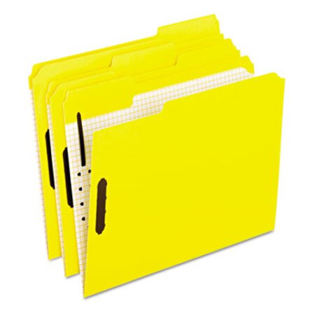 Picture of Colored Folders with Two Embossed Fasteners, 1/3-Cut Tabs, Letter Size, Yellow, 50/BoxPFX-21309