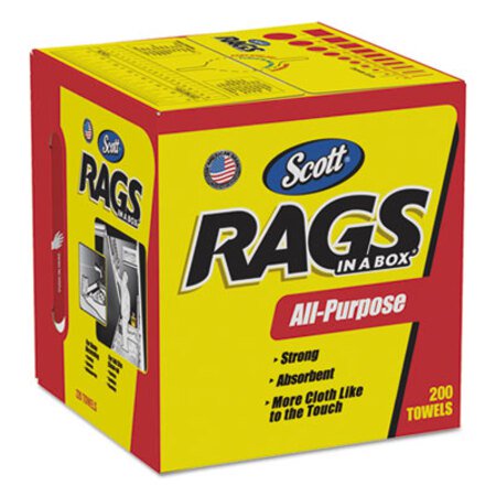 Picture of Rags in a Box, POP-UP Box, 10 x 12, White, 200/Box, 8 Boxes per CartonKCC-75260CT