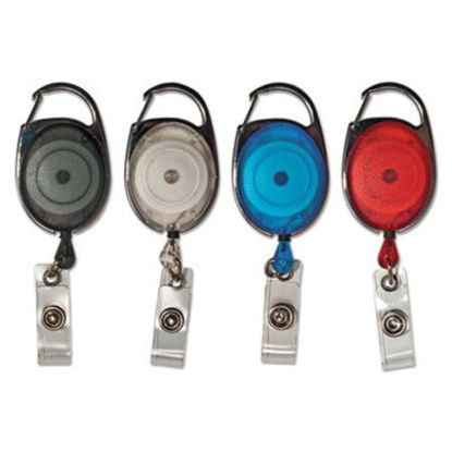 Picture of Carabiner-Style Retractable ID Card Reel, 30" Extension, Assorted, 20/PackAVT-75552