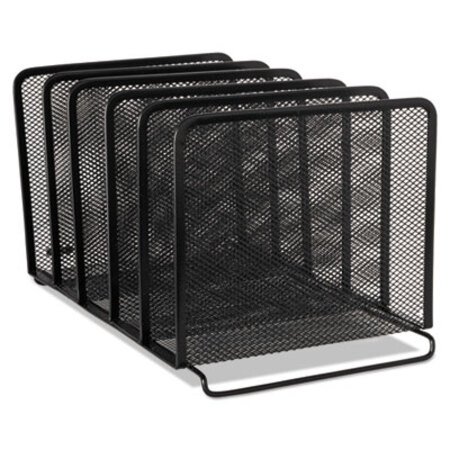 Picture of Mesh Stacking Sorter, 5 Sections, Letter to Legal Size Files, 8.25" x 14.38" x 7.88", BlackROL-22141