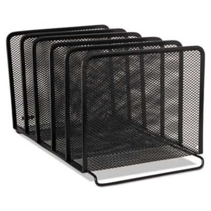 Picture of Mesh Stacking Sorter, 5 Sections, Letter to Legal Size Files, 8.25" x 14.38" x 7.88", BlackROL-22141