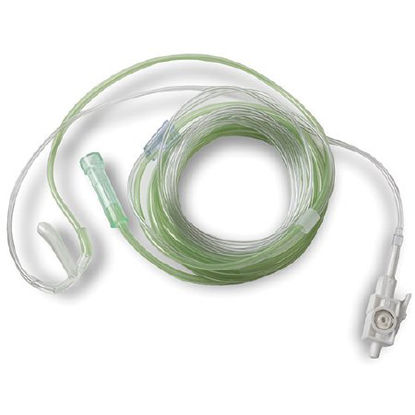 Picture of ETCO2 Oral / Nasal Sampling Cannula with O2 Delivery Oral / Nasal Sampling LoFlo™ ETCO2 Sidestream Adult Curved Prong / NonFlared Tip8000-0358