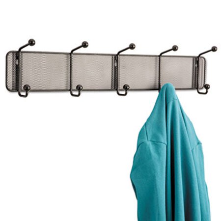 Picture of Onyx Mesh Wall Racks, 5 Hook, 26.75w x 3d x 5.5h, Steel/BlackSAF-6403BL