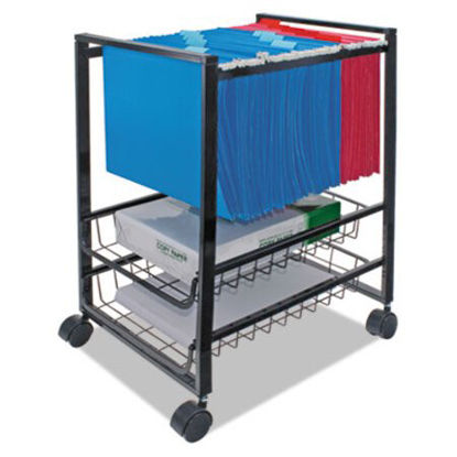 Picture of Mobile File Cart w/Sliding Baskets, 12.88w x 15d x 21.13h, BlackAVT-34075
