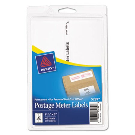 Picture of Postage Meter Labels for Personal Post Office, 1.78 x 6, White, 2/Sheet, 30 Sheets/Pack, (5289)AVE-05289
