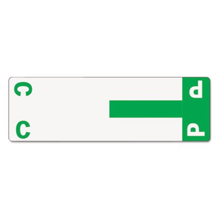 Picture of AlphaZ Color-Coded First Letter Combo Alpha Labels, C/P, 1.16 x 3.63, Dark Green/White, 5/Sheet, 20 Sheets/PackSMD-67154