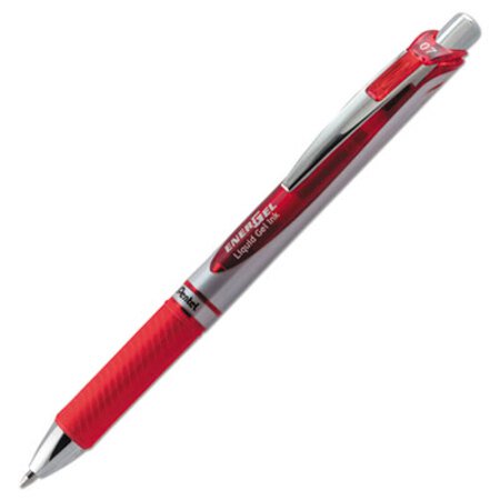 Picture of EnerGel RTX Gel Pen, Retractable, Medium 0.7 mm, Red Ink, Red/Gray BarrelPEN-BL77B