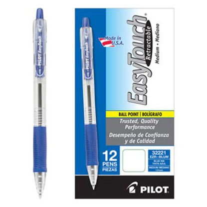 Picture of EasyTouch Ballpoint Pen, Retractable, Medium 1 mm, Blue Ink, Clear Barrel, DozenPIL-32221