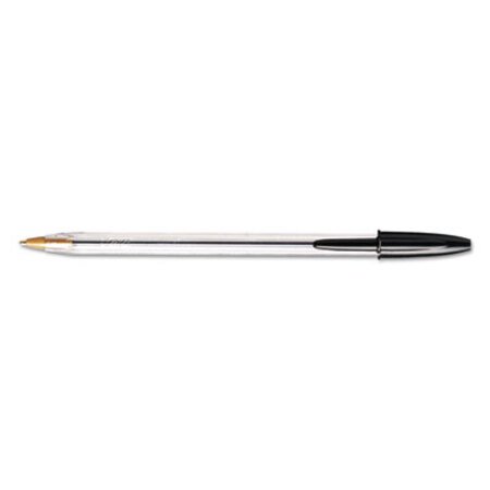 Picture of Cristal Xtra Smooth Ballpoint Pen, Stick, Medium 1 mm, Black Ink, Clear Barrel, DozenBIC-MS11BK