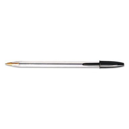 Picture of Cristal Xtra Smooth Ballpoint Pen, Stick, Medium 1 mm, Black Ink, Clear Barrel, DozenBIC-MS11BK