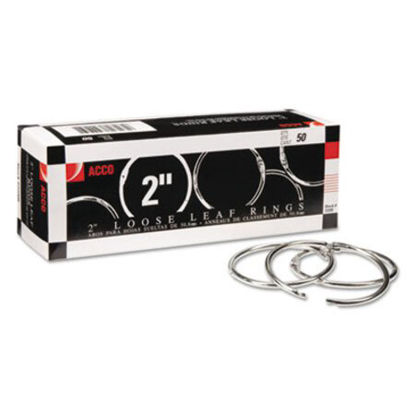 Picture of Metal Book Rings, 2" Diameter, 50 Rings/BoxACC-72205