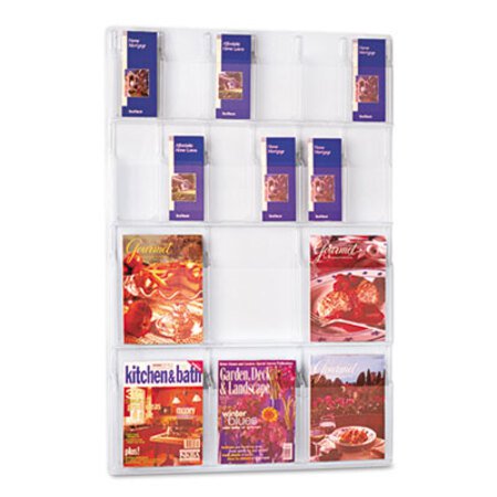 Picture of Reveal Clear Literature Displays, 18 Compartments, 30w x 2d x 45h, ClearSAF-5600CL