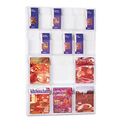 Picture of Reveal Clear Literature Displays, 18 Compartments, 30w x 2d x 45h, ClearSAF-5600CL